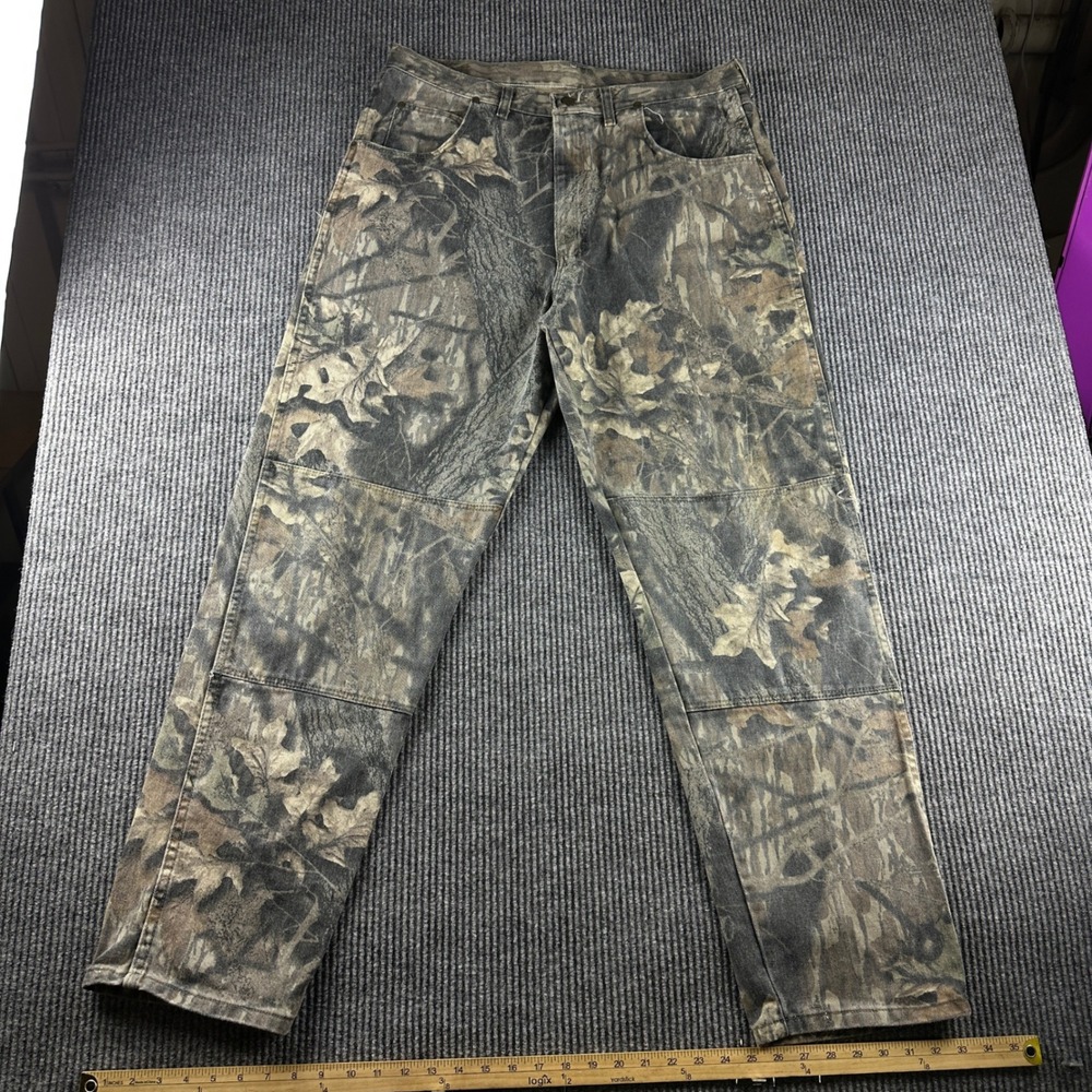 Wrangler Authentics Mens Camo Double Knee Jeans 38x34 97GRICM Real Tree Hunting